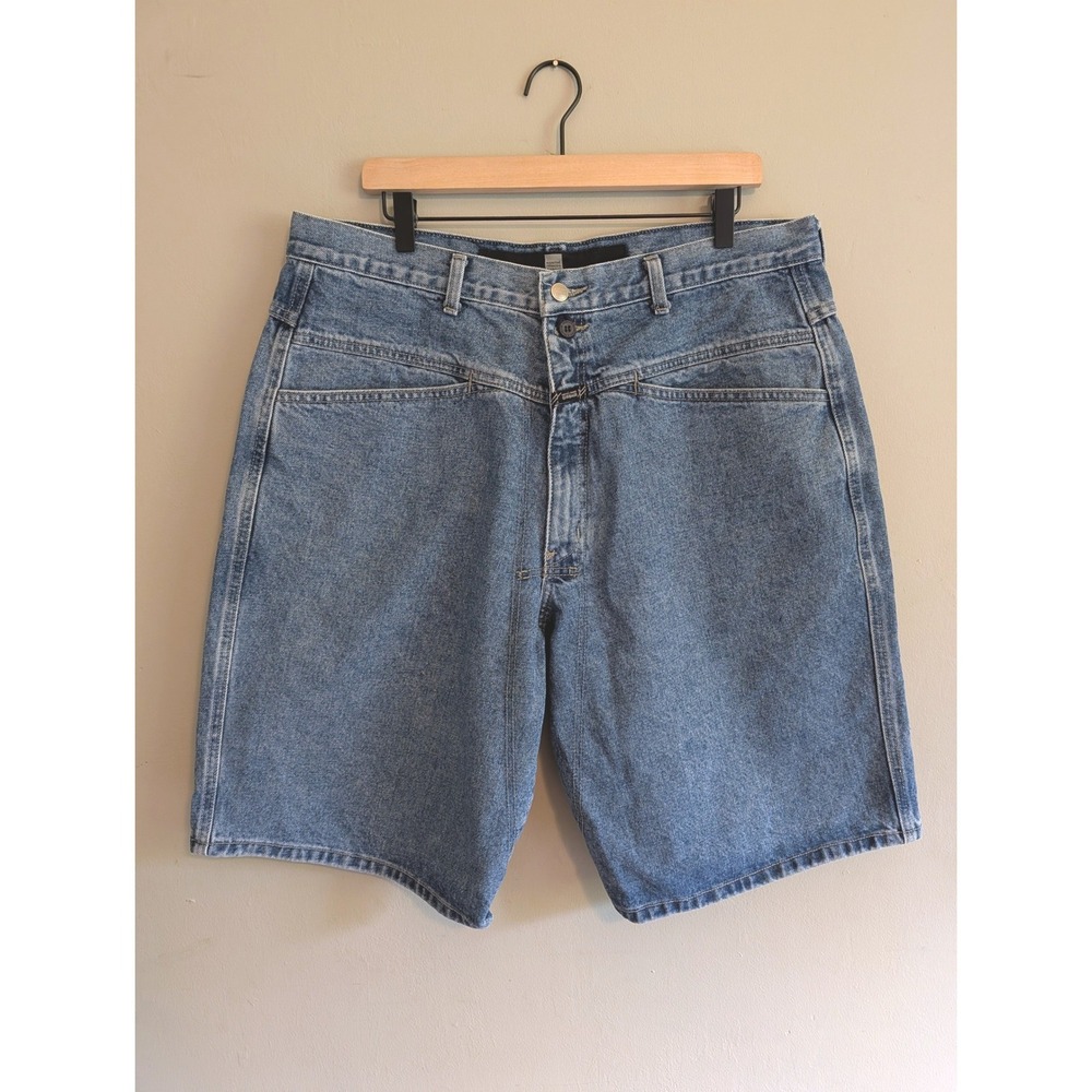 Vintage Y2K Marithe Francois Girbaud Mens Denim Shorts 38 Baggy Shuttle Tape